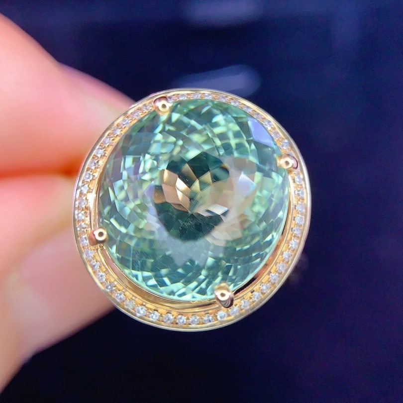 14k Gold 8.0 Ct Natural Tourmaline & Diamond Ring - 3