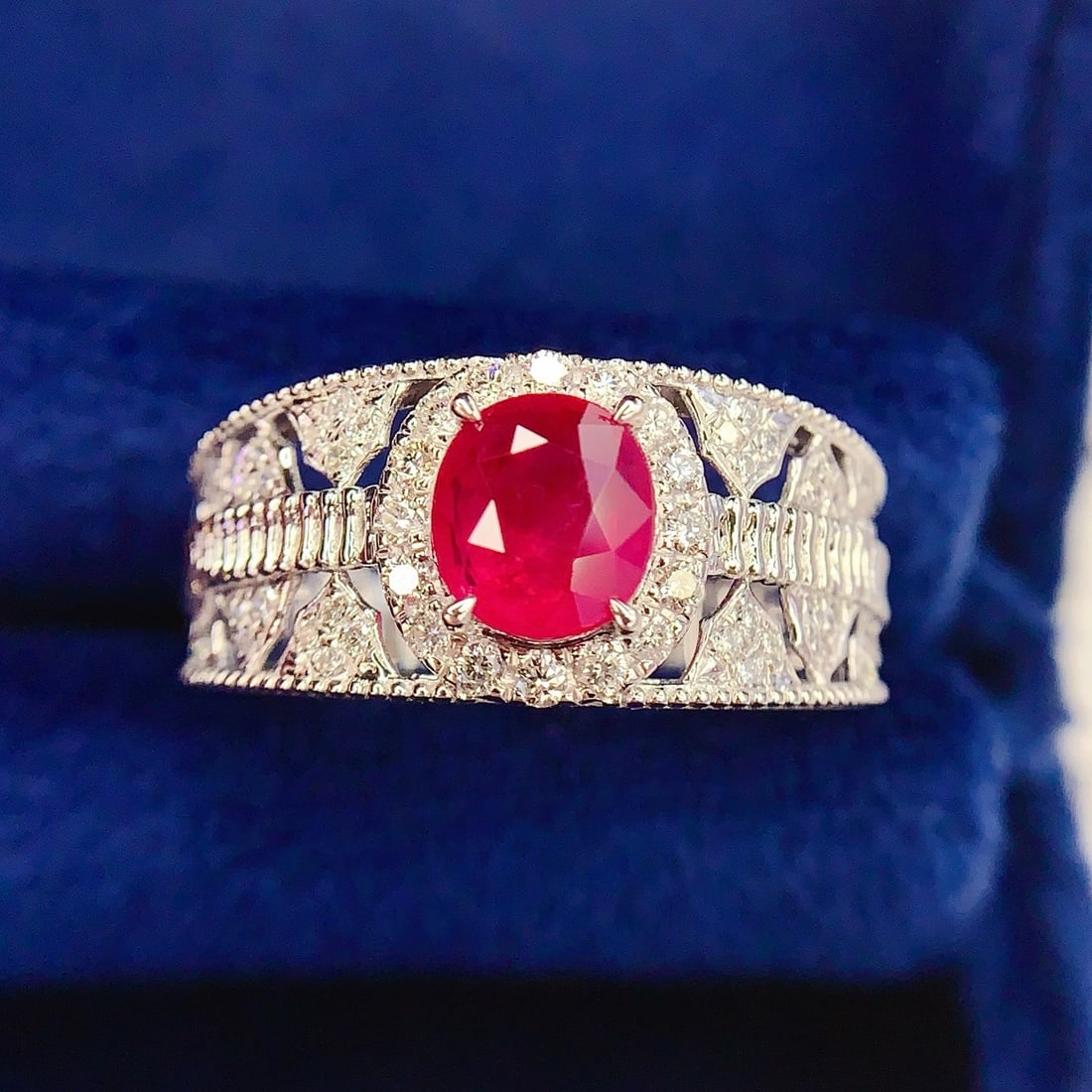 14k Gold 1.2 Ct Natural Ruby & Diamond Ring - 2