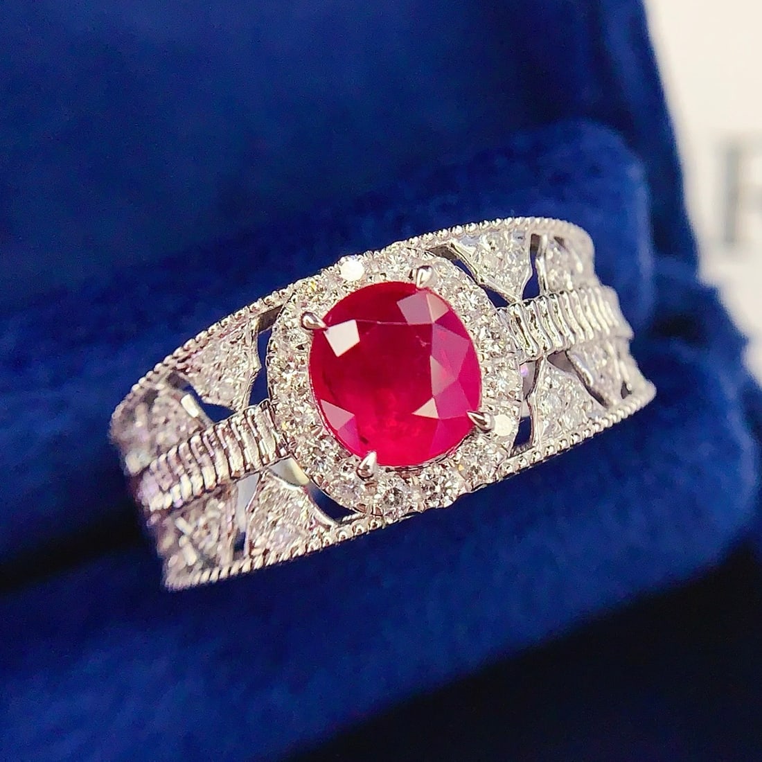 14k Gold 1.2 Ct Natural Ruby & Diamond Ring - 3