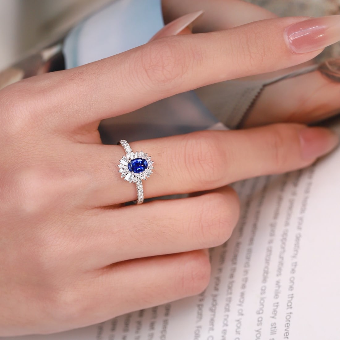 14k Gold 1.07 Ctw Natural Sapphire & Diamond Ring - 3