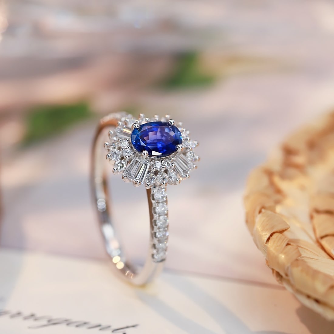 14k Gold 1.07 Ctw Natural Sapphire & Diamond Ring - 5