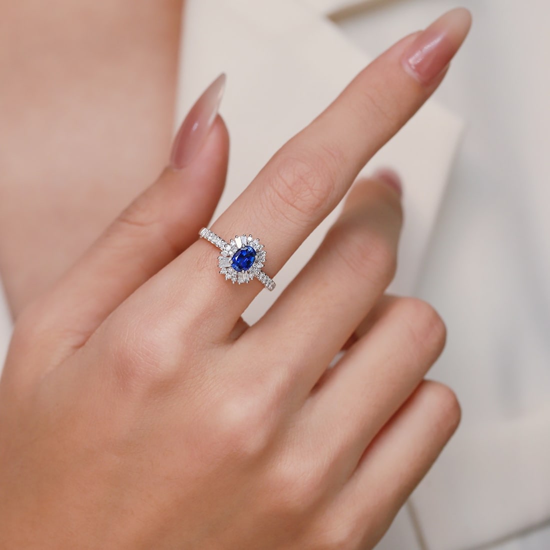 14k Gold 1.07 Ctw Natural Sapphire & Diamond Ring - 6