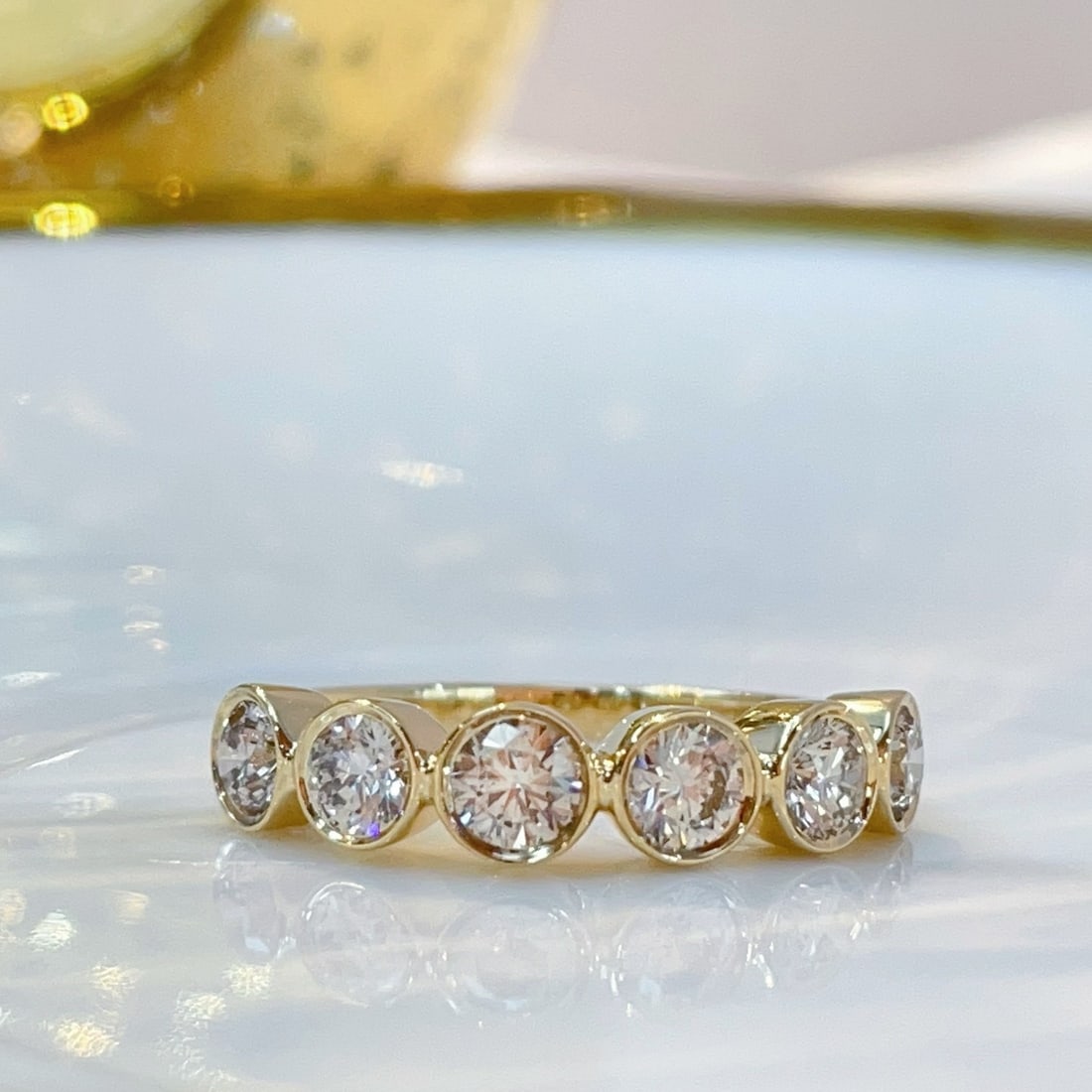 14k Gold 0.90 Ct Natural H Diamond Ring