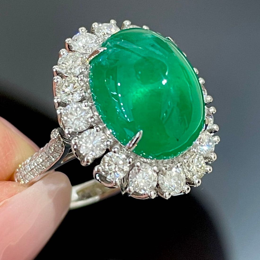 14k Gold 10.45 Ctw Natural Emerald & Diamond Ring/pendant( Without Chain ) - 2