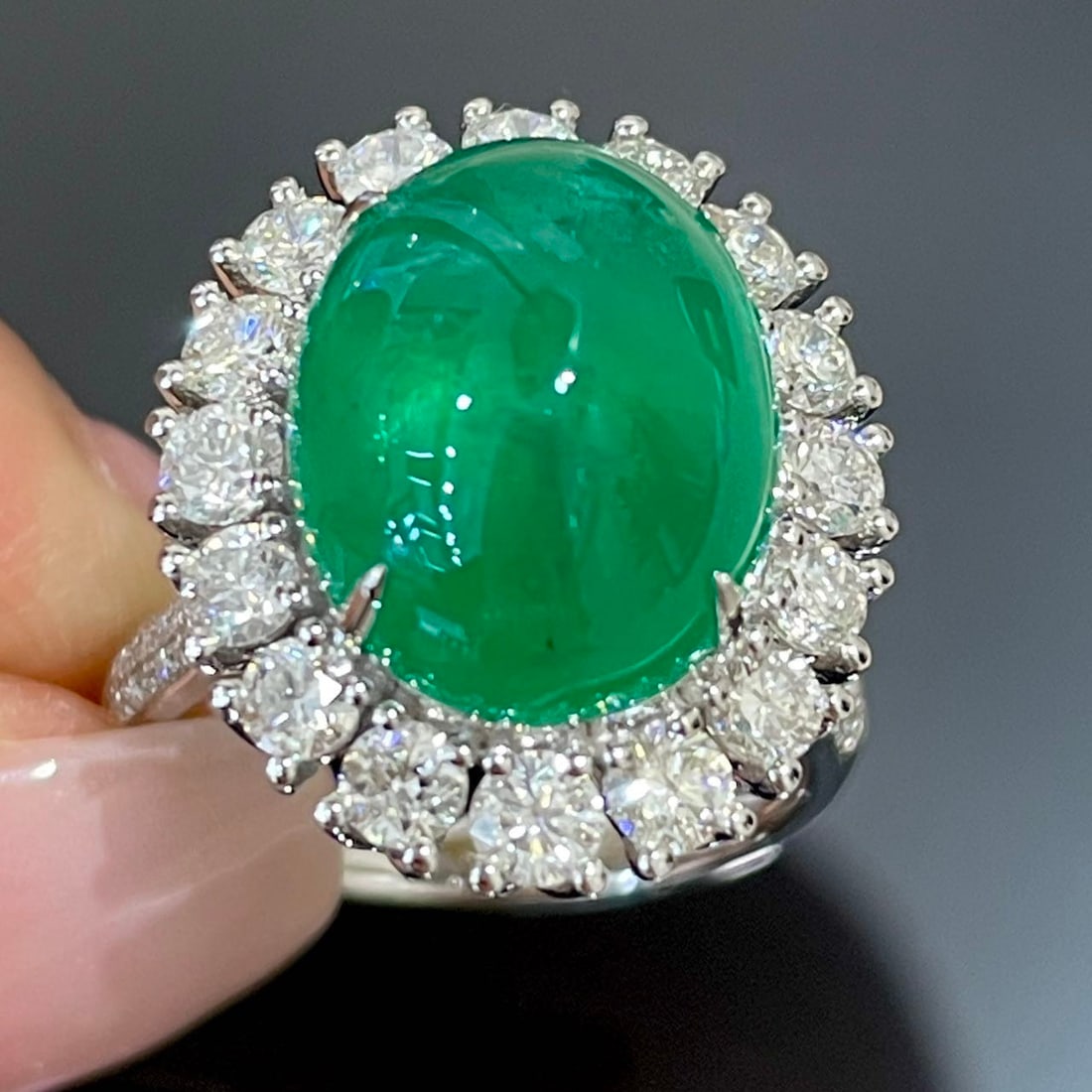 14k Gold 10.45 Ctw Natural Emerald & Diamond Ring/pendant( Without Chain ) - 3