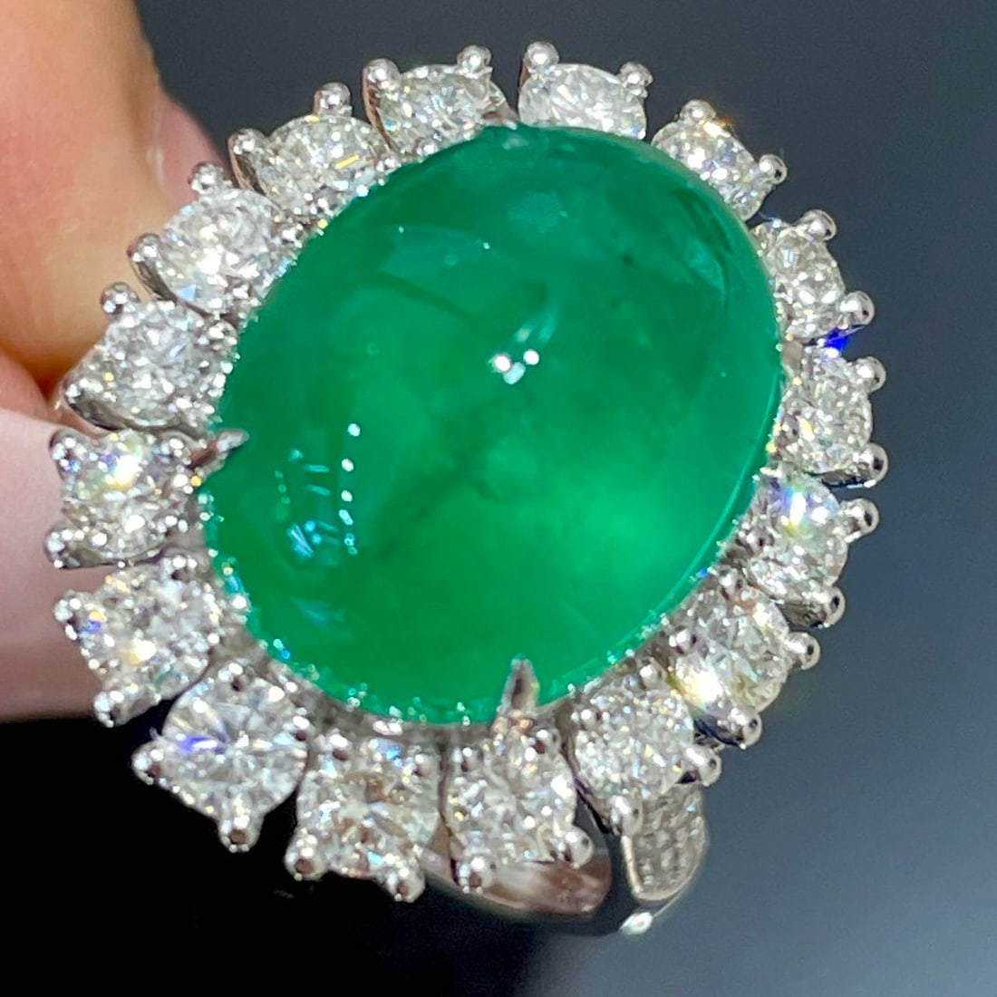 14k Gold 10.45 Ctw Natural Emerald & Diamond Ring/pendant( Without Chain ) - 4