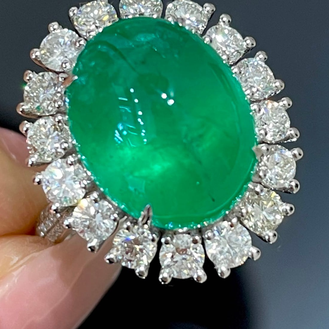 14k Gold 10.45 Ctw Natural Emerald & Diamond Ring/pendant( Without Chain ) - 5