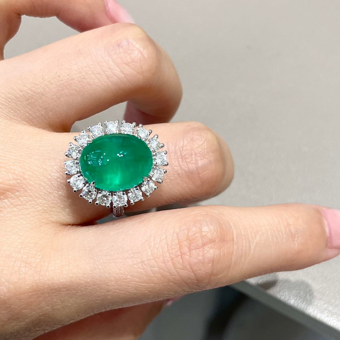 14k Gold 10.45 Ctw Natural Emerald & Diamond Ring/pendant( Without Chain ) - 7
