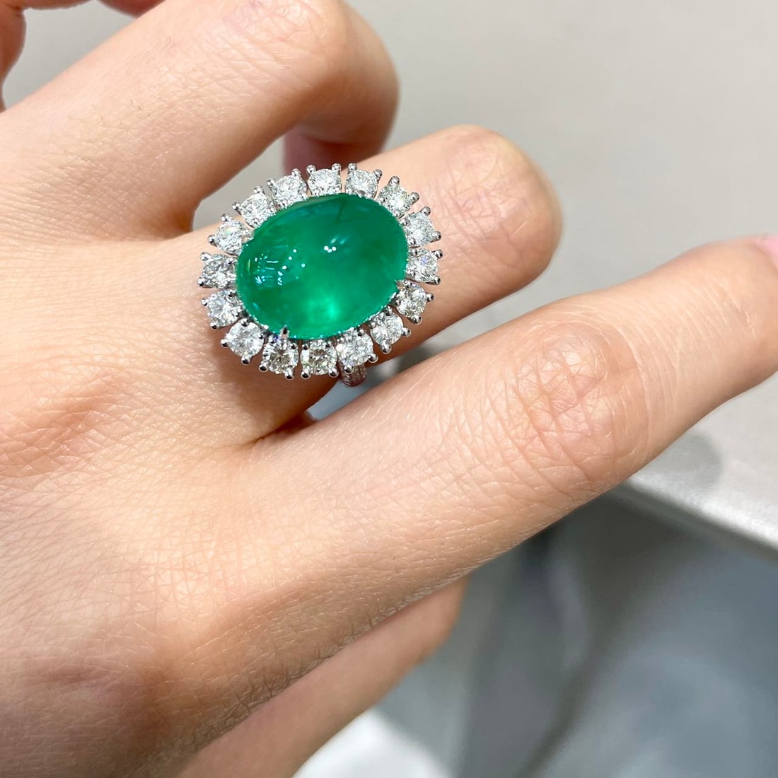14k Gold 10.45 Ctw Natural Emerald & Diamond Ring/pendant( Without Chain ) - 8