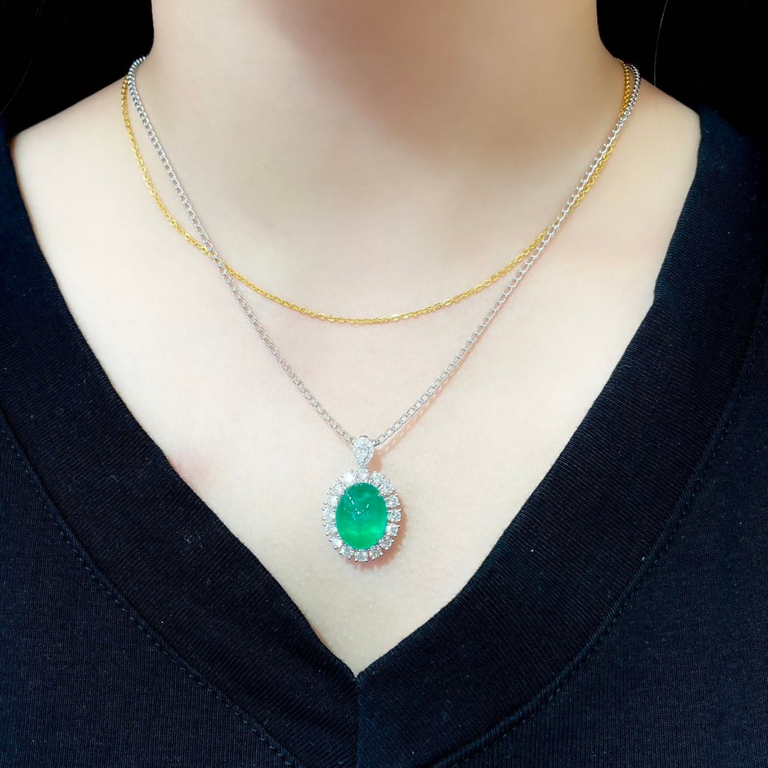 14k Gold 10.45 Ctw Natural Emerald & Diamond Ring/pendant( Without Chain ) - 9