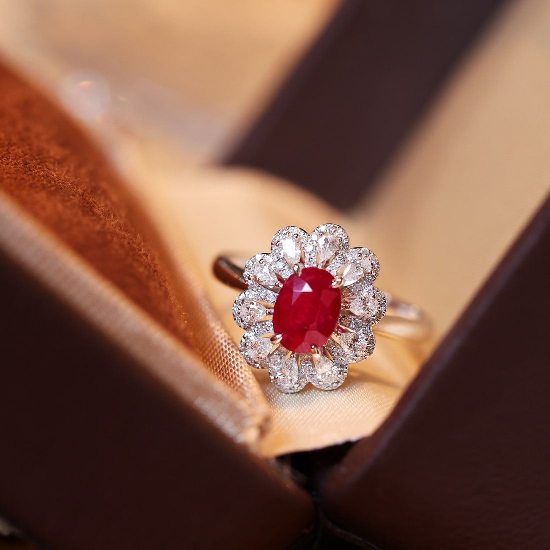 14k Gold 1.71 Ctw Natural Ruby & Diamond Ring
