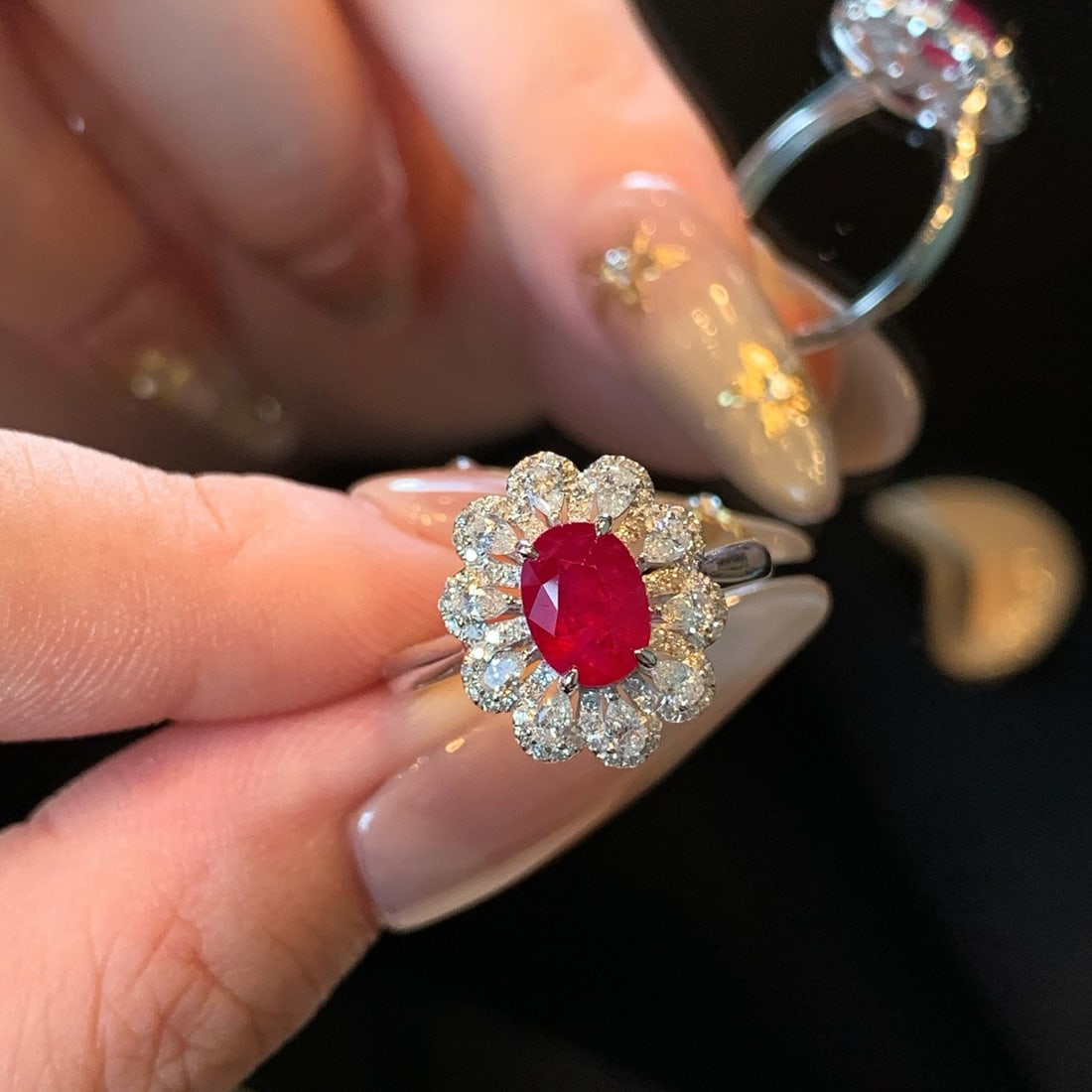 14k Gold 1.71 Ctw Natural Ruby & Diamond Ring - 3