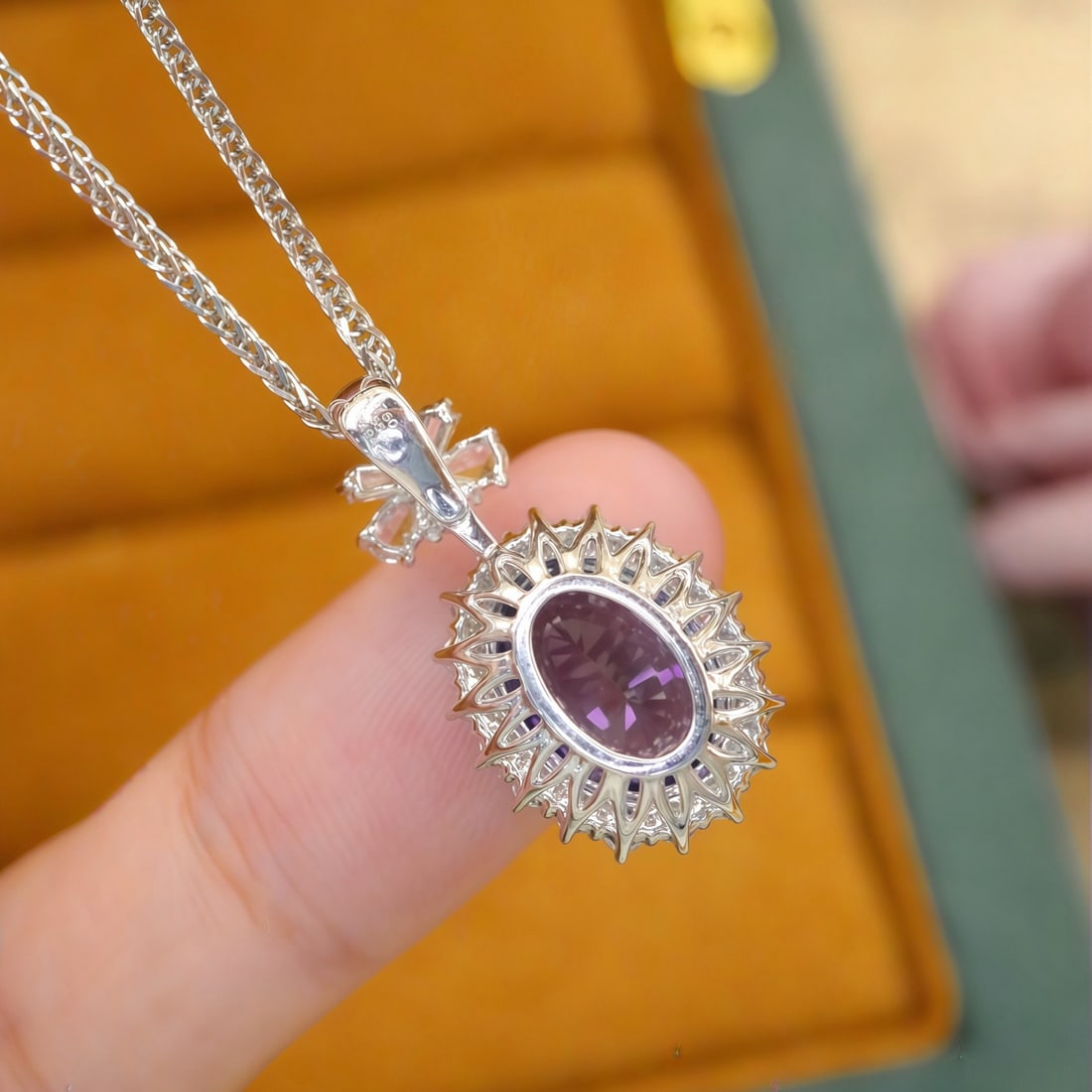 14k Gold 3.04 Ctw Natural Spinel & Diamond Pendant( Without Chain ) - 4