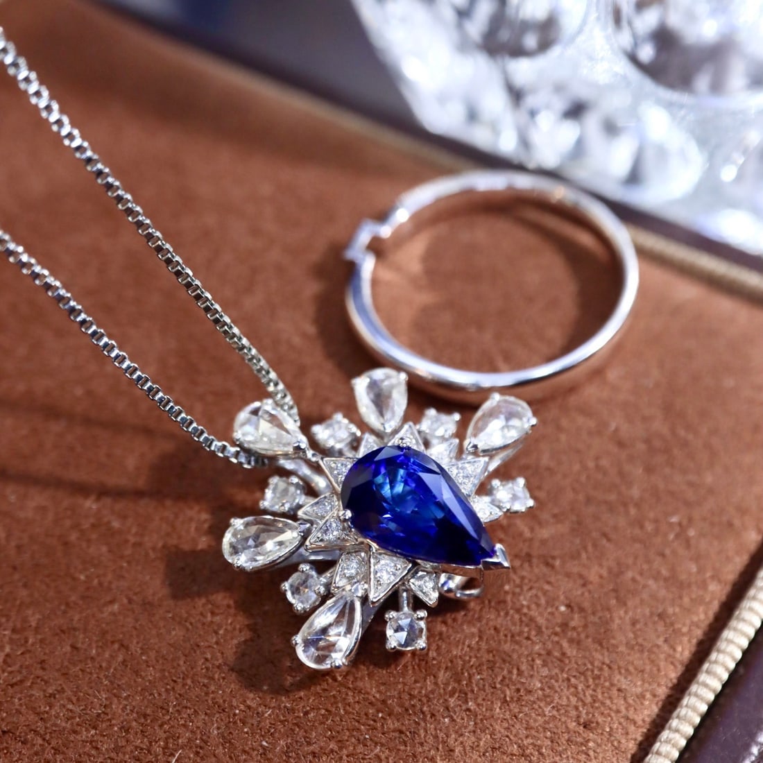14k Gold 2.88 Ctw Vivid Blue Natural Sapphire & Diamond Ring/pendant( Without Chain ) - 4
