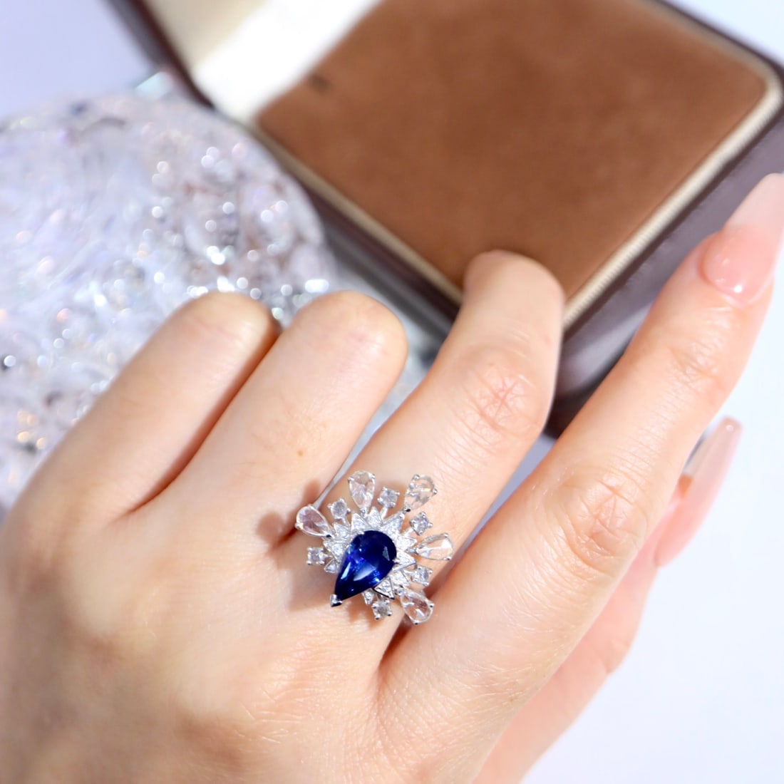 14k Gold 2.88 Ctw Vivid Blue Natural Sapphire & Diamond Ring/pendant( Without Chain ) - 5