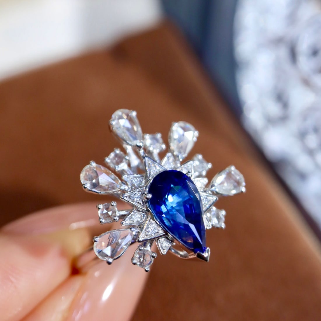 14k Gold 2.88 Ctw Vivid Blue Natural Sapphire & Diamond Ring/pendant( Without Chain ) - 8