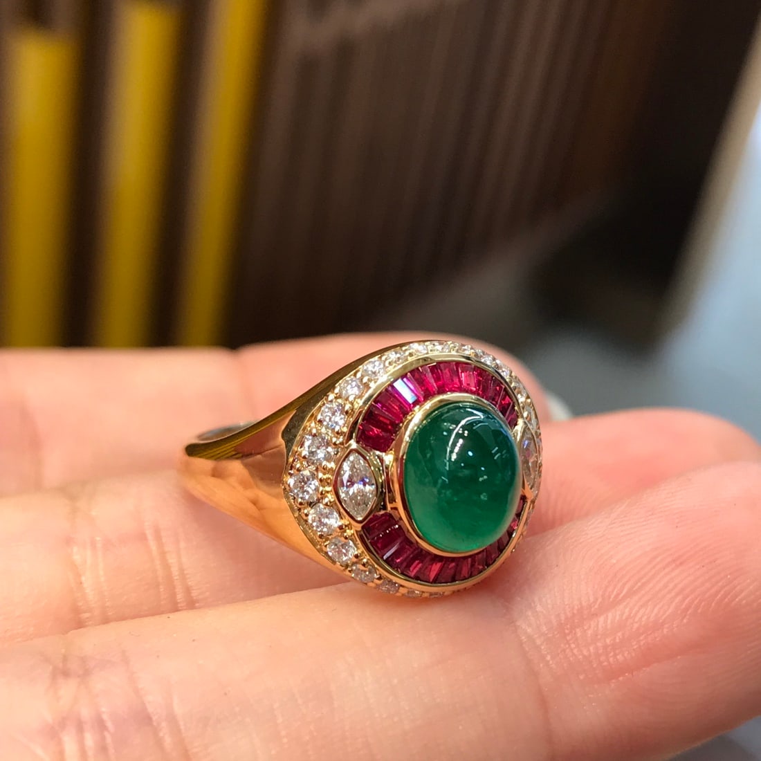 14k Gold 2.09 Ctw Vivid Green Natural Emerald & Diamond Ring - 2