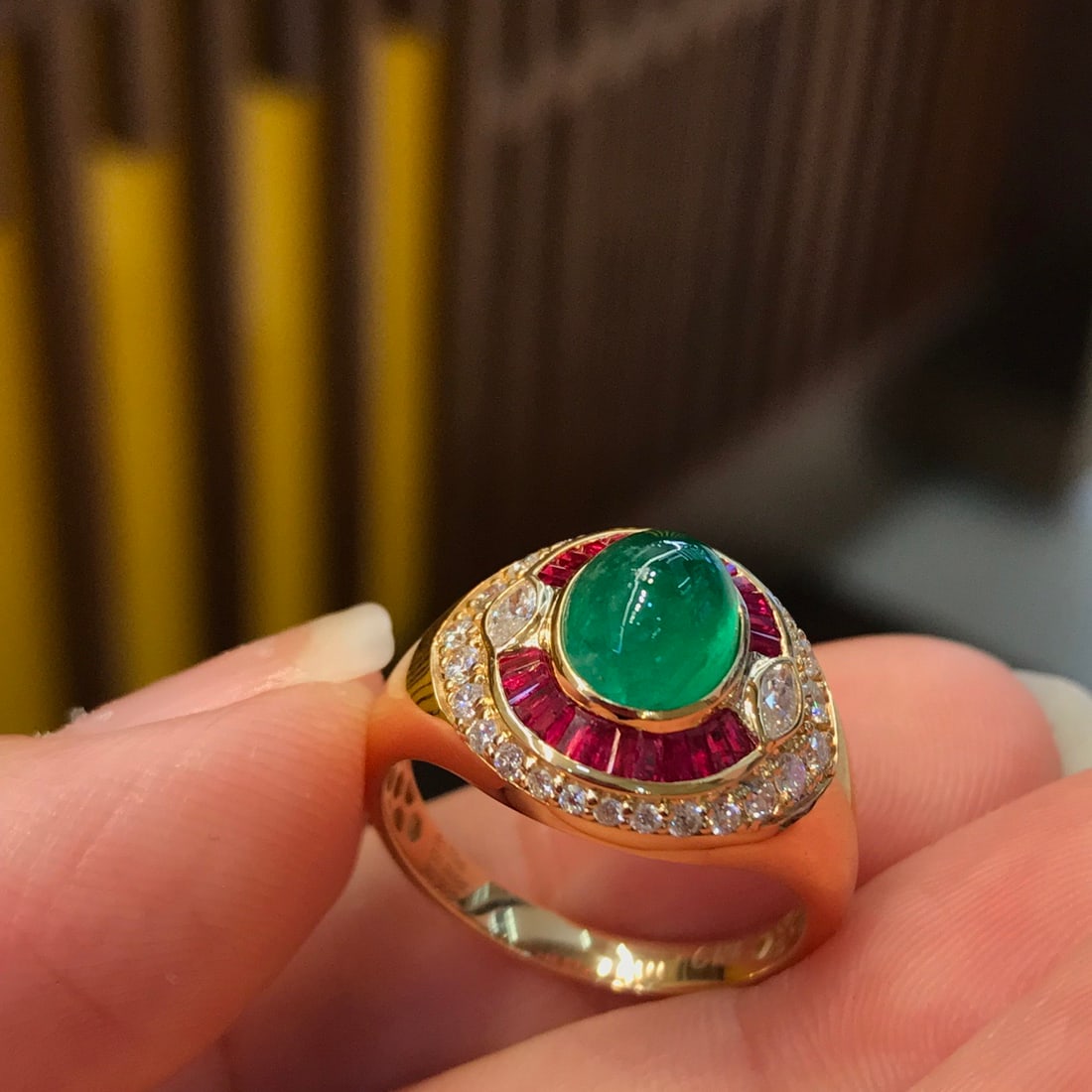14k Gold 2.09 Ctw Vivid Green Natural Emerald & Diamond Ring - 3