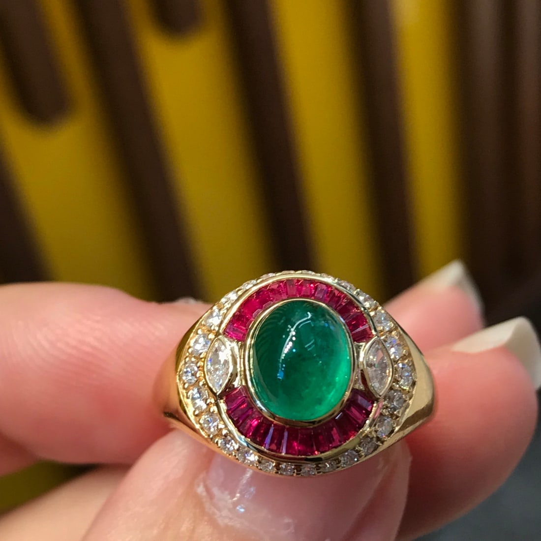 14k Gold 2.09 Ctw Vivid Green Natural Emerald & Diamond Ring - 5