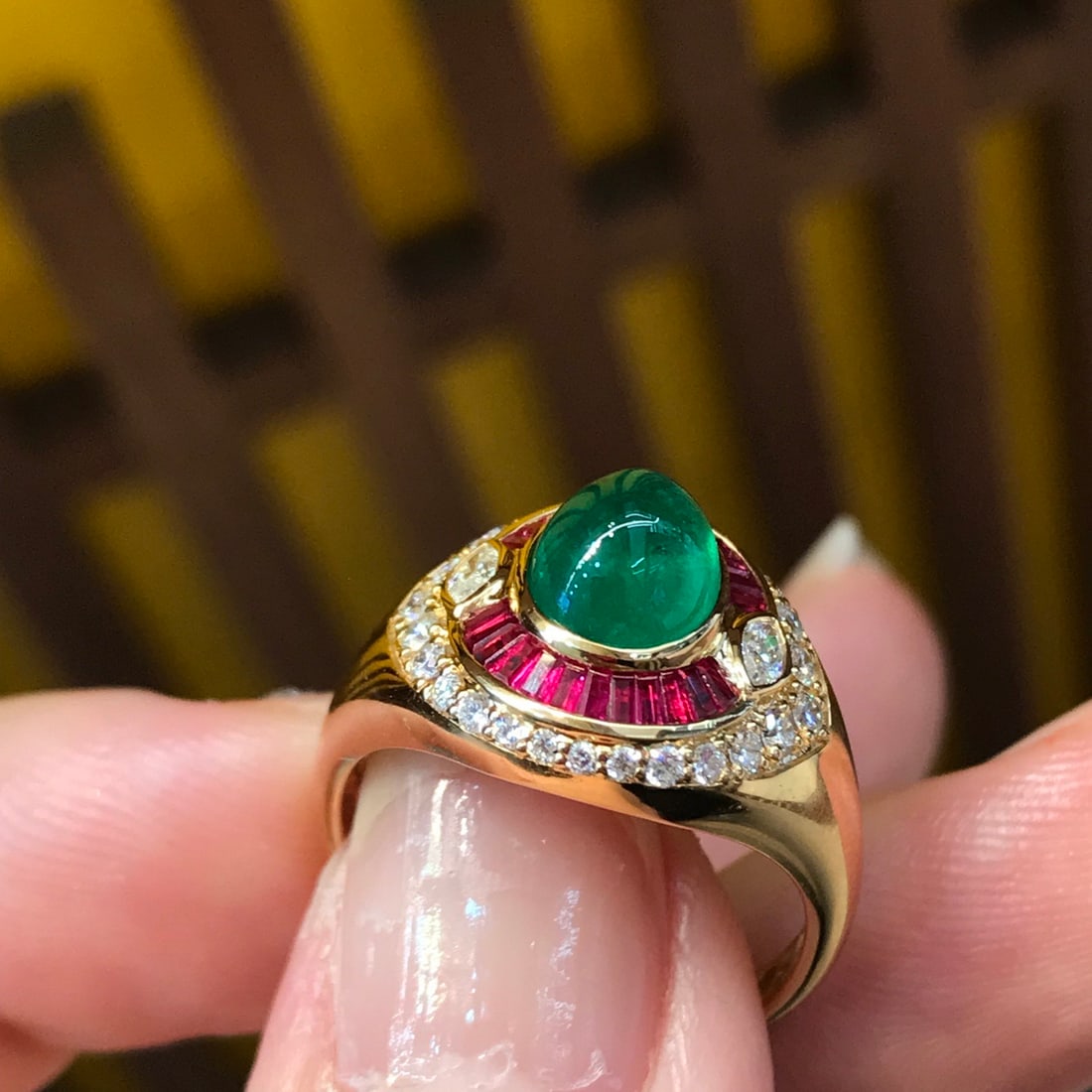 14k Gold 2.09 Ctw Vivid Green Natural Emerald & Diamond Ring - 6