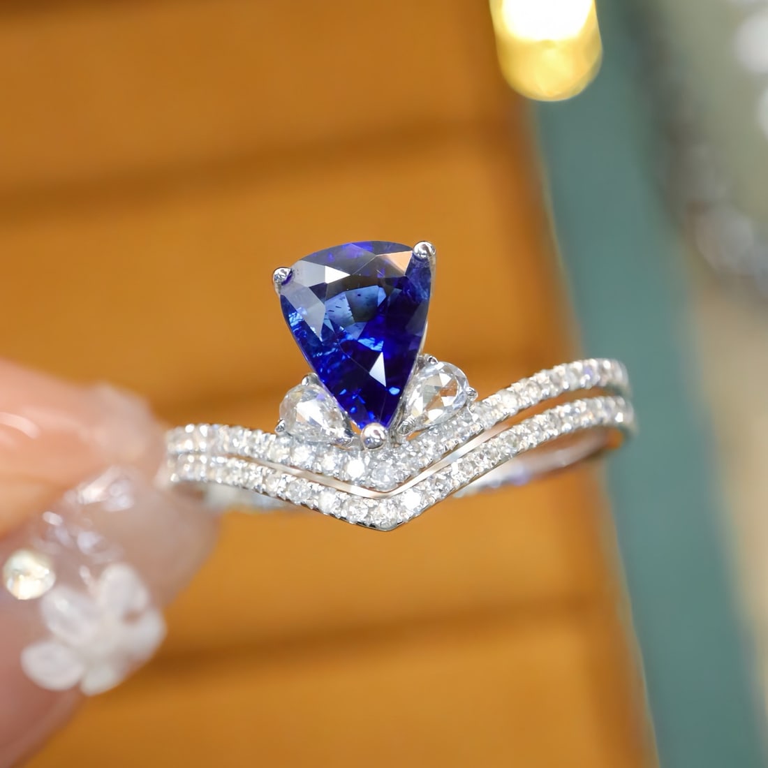 14k Gold 1.43 Ctw Natural Sapphire & Diamond Ring