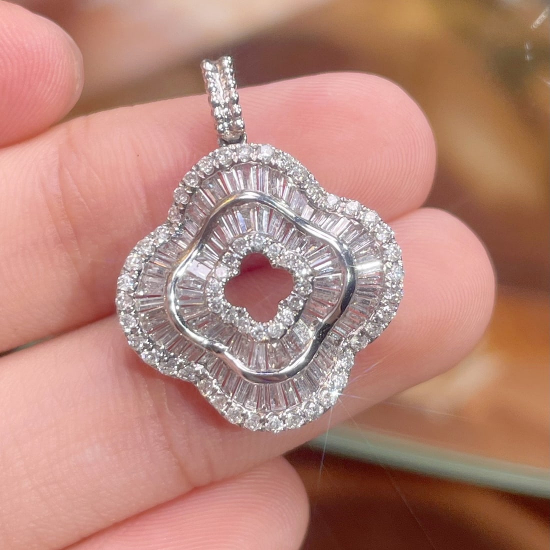 14k Gold 0.8 Ct Natural H Diamond Pendant( Without Chain ) - 2