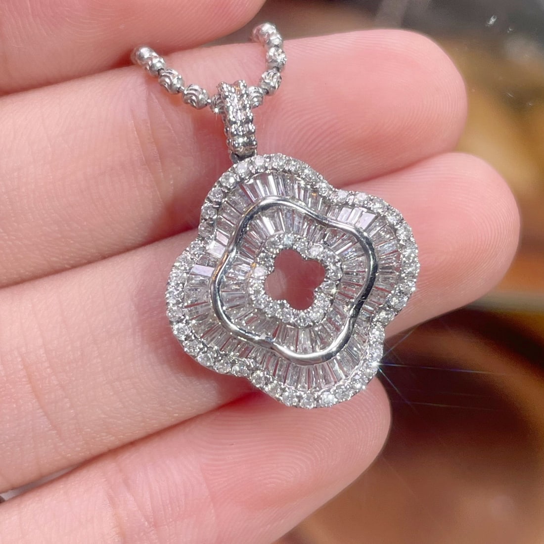 14k Gold 0.8 Ct Natural H Diamond Pendant( Without Chain ) - 4