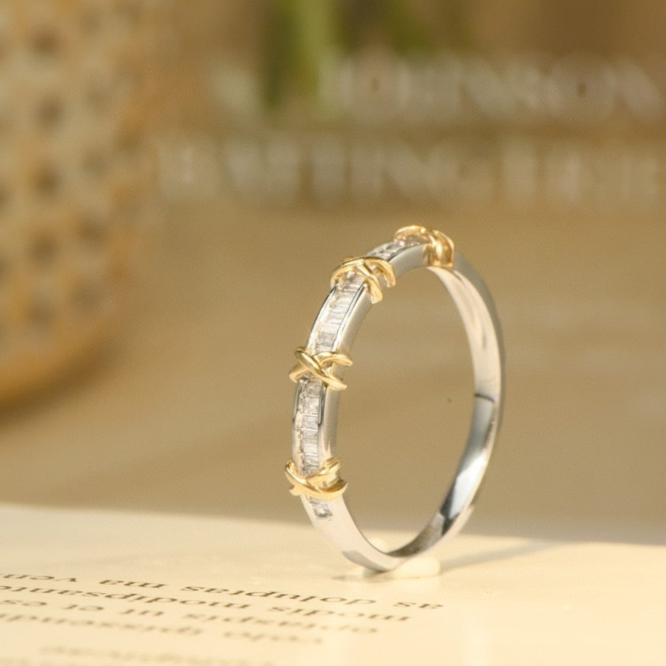14k Gold 0.28 Ct Natural H Diamond Ring - 6