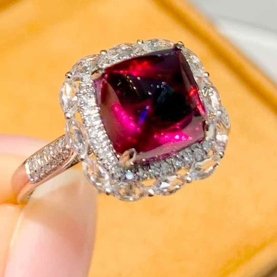 14k Gold 4.5 Ct Natural Tourmaline & Diamond Ring - 3