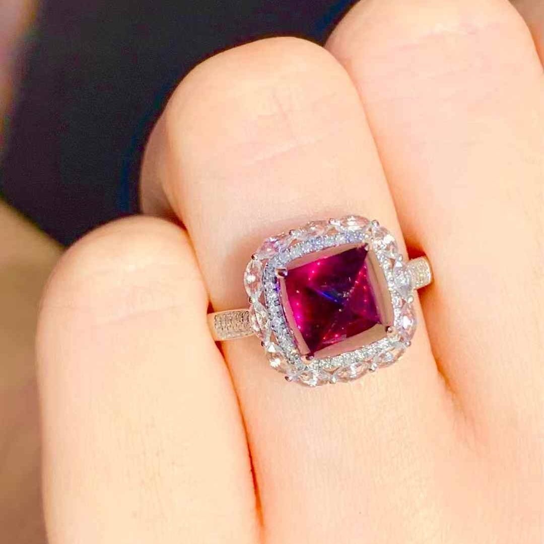 14k Gold 4.5 Ct Natural Tourmaline & Diamond Ring - 5