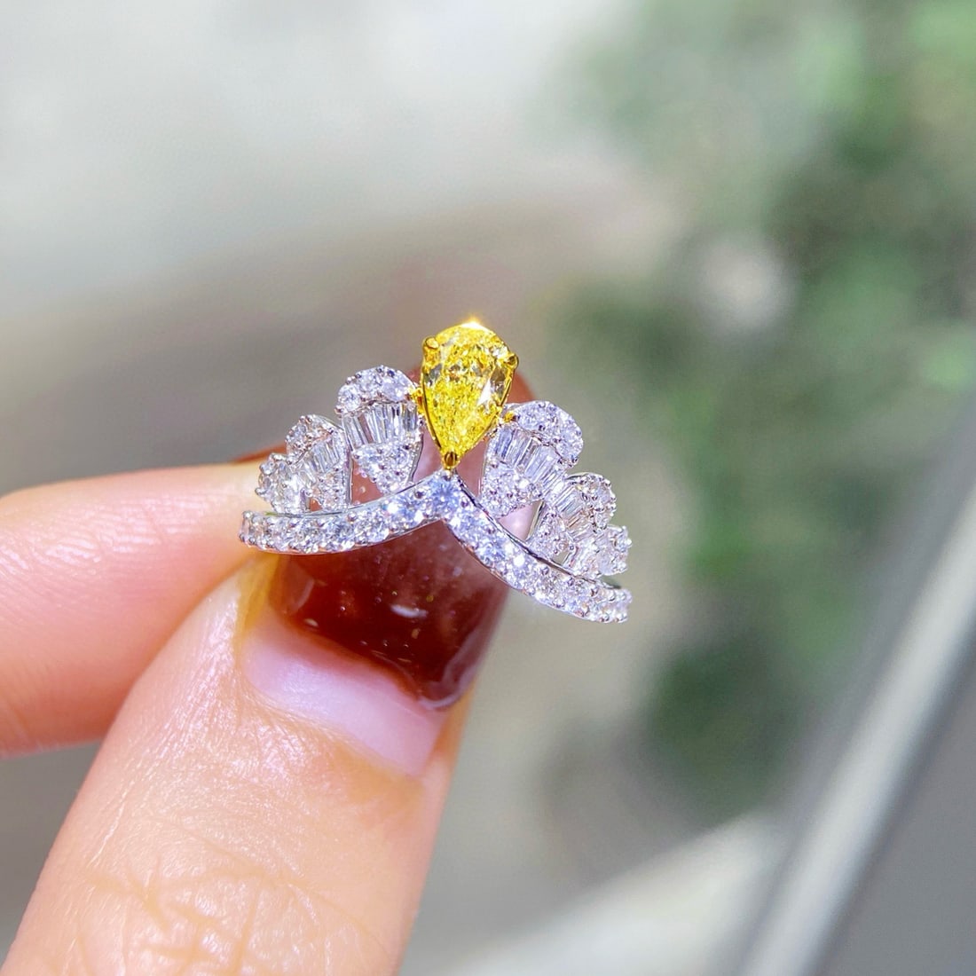 14k Gold 1.10 Ctw Natural Yellow Diamond & Diamond Ring - 2