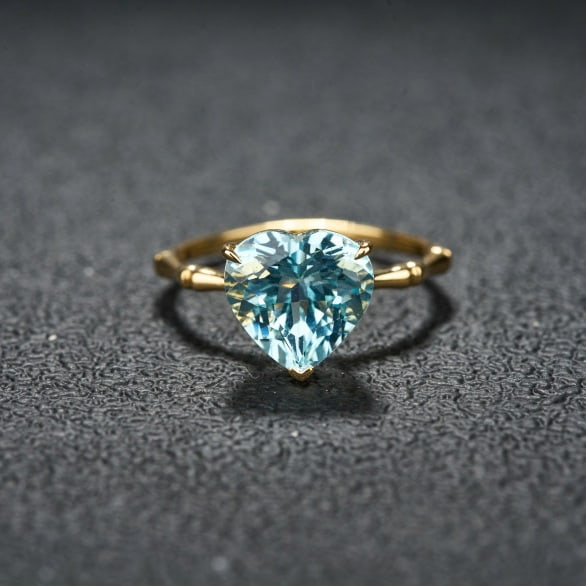14k Gold 2.93 Ct Natural Aquamarine Ring - 2