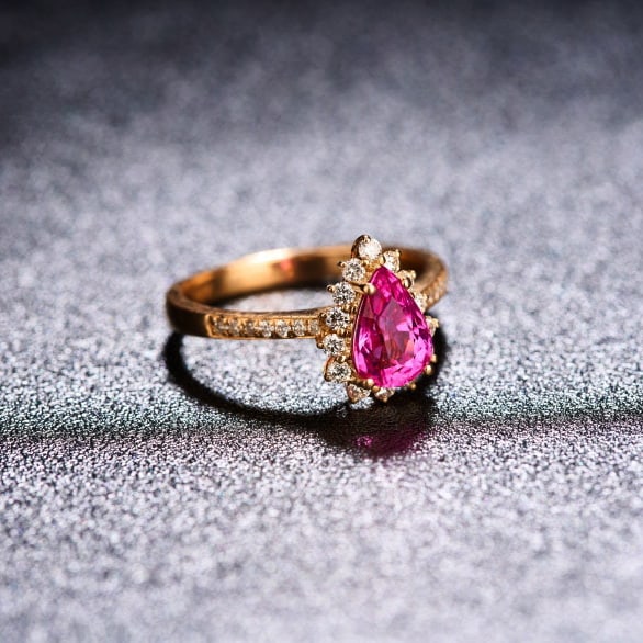14k Gold 1.34 Ctw Natural Tourmaline & Diamond Ring - 2