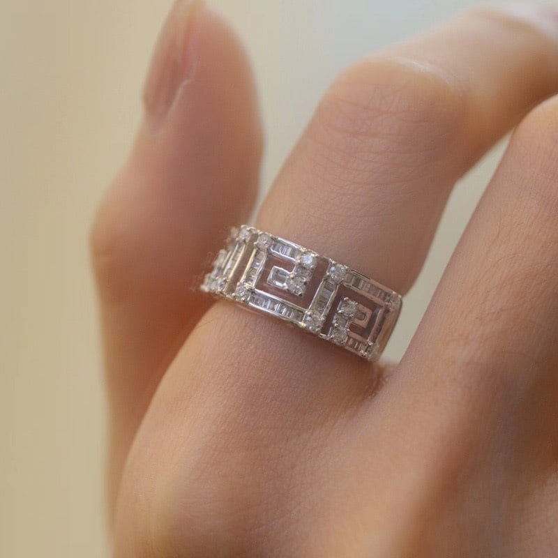 14k Gold 0.9 Ct Natural H Diamond Ring - 4