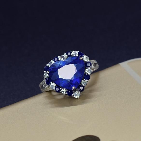 14k Gold 4.31 Ctw Natural Sapphire & Sapphire Ring - 3