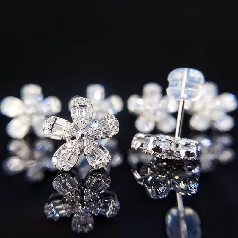 14k Gold 0.5 Ct Natural H Diamond Earrings - 2