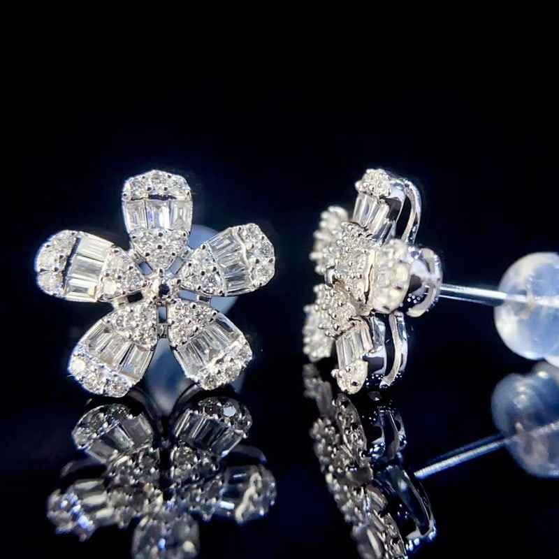14k Gold 0.5 Ct Natural H Diamond Earrings - 5