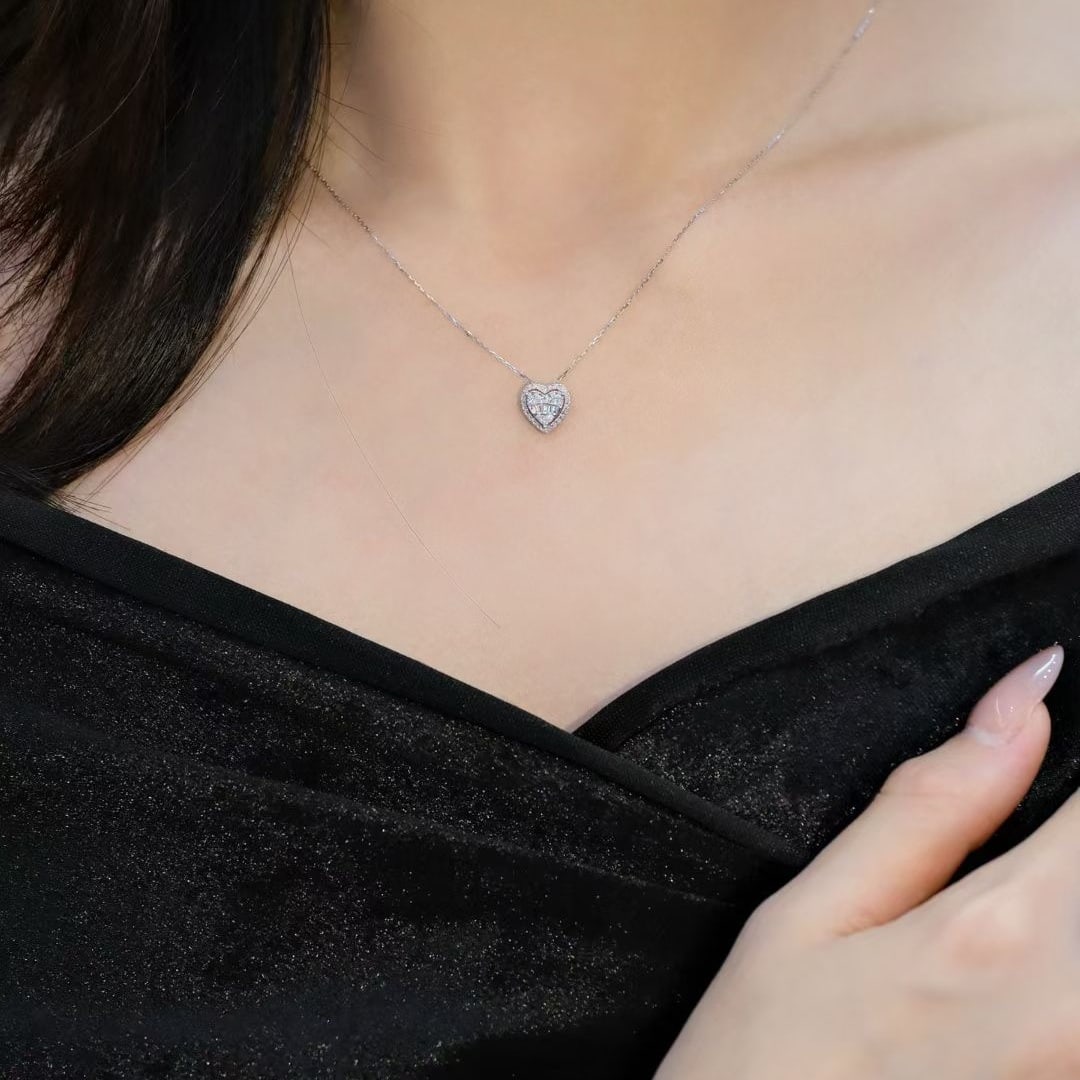 14k Gold 0.35 Ct Natural H Diamond Necklace - 5