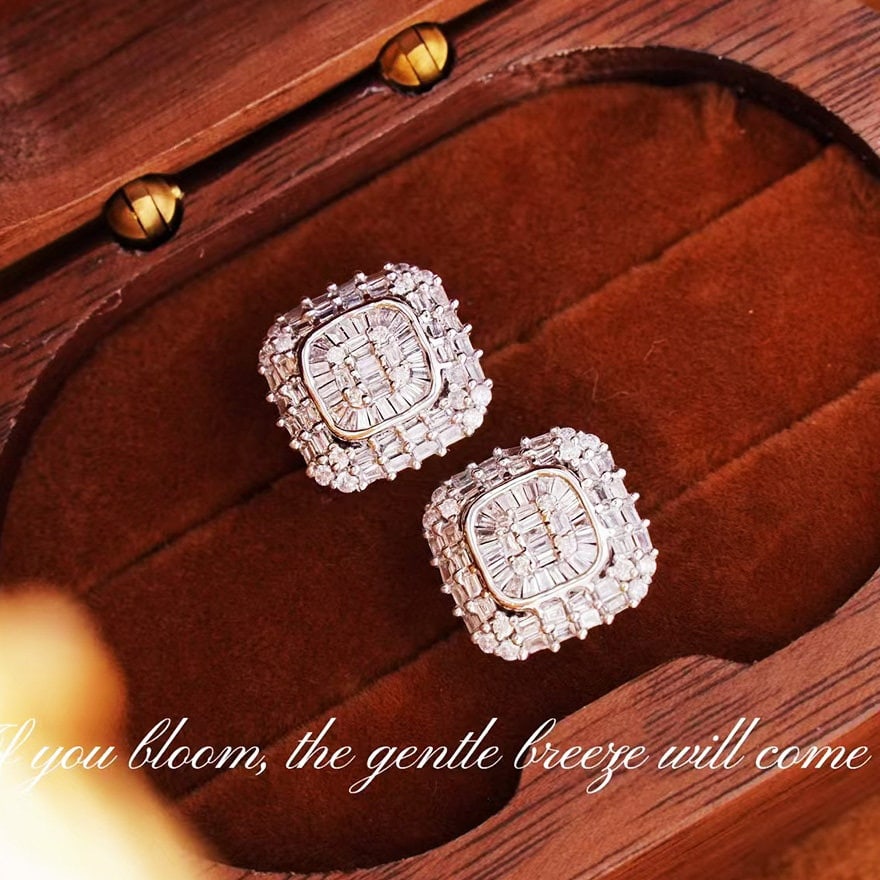 14k Gold 1.1 Ct Natural H Diamond Earrings - 3