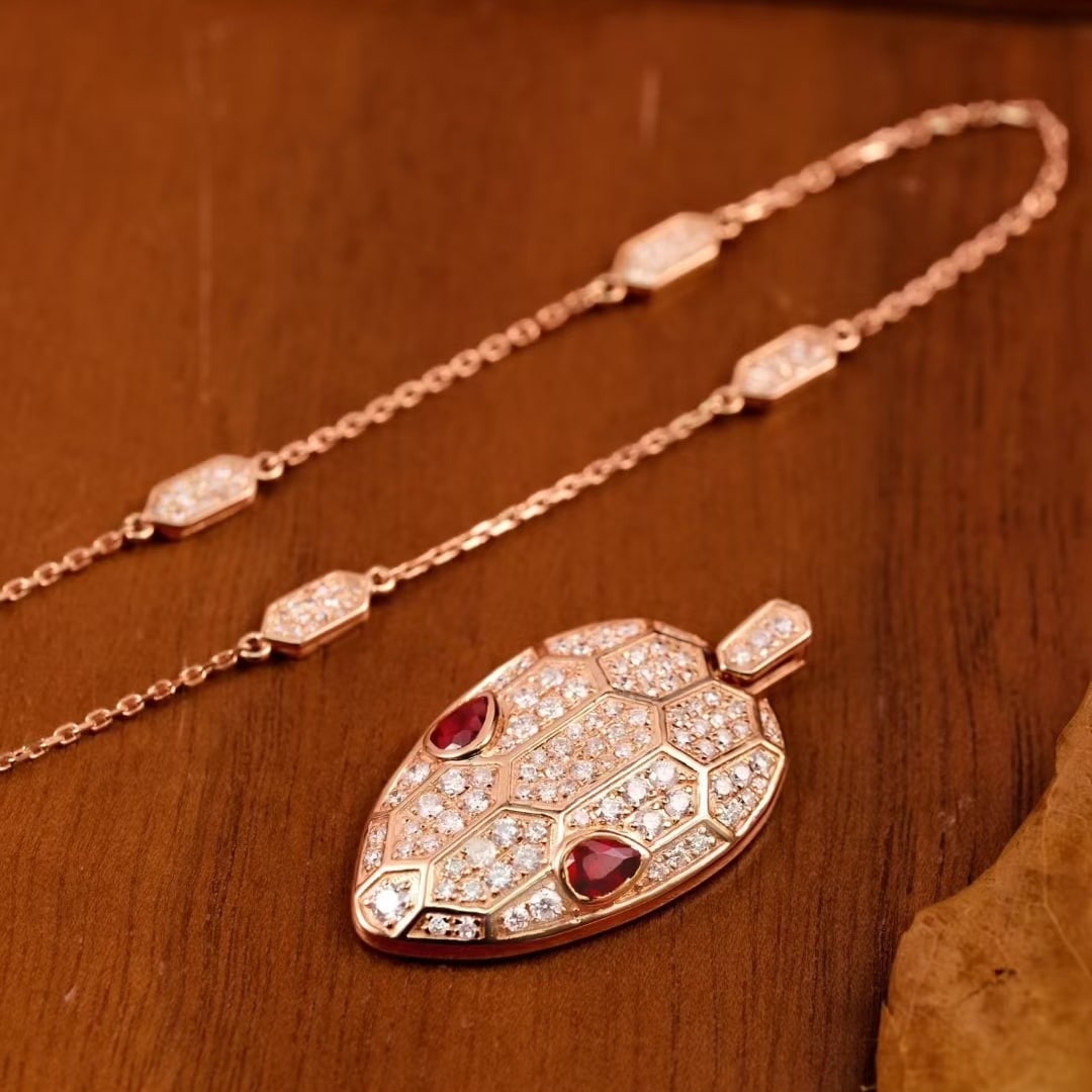 14k Gold 1.76 Ctw Natural Ruby & Diamond Necklace - 3