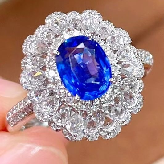 14k Gold 2.13 Ctw Natural Sapphire & Diamond Ring - 2