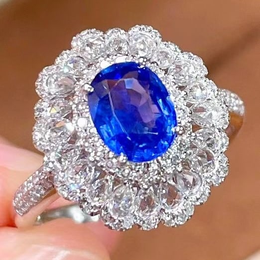 14k Gold 2.13 Ctw Natural Sapphire & Diamond Ring - 3