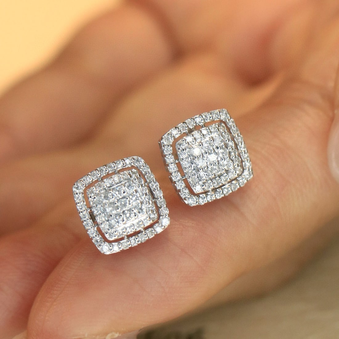 14k Gold 0.5 Ct Natural H Diamond Earrings - 3