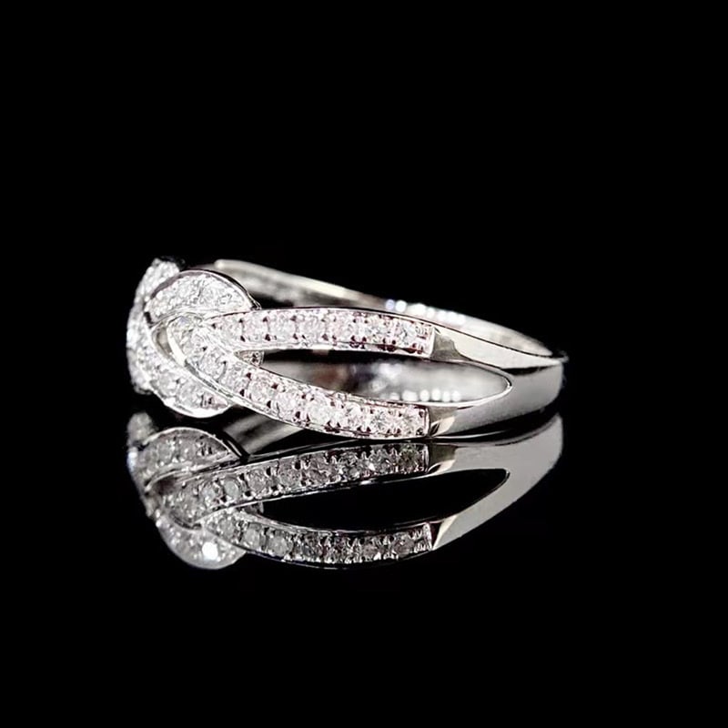 14k Gold 0.3 Ct Natural H Diamond Ring - 4