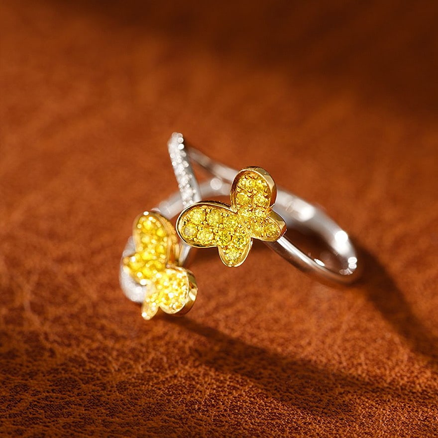 14k Gold 0.40 Ct Natural Color Diamond Ring - 2