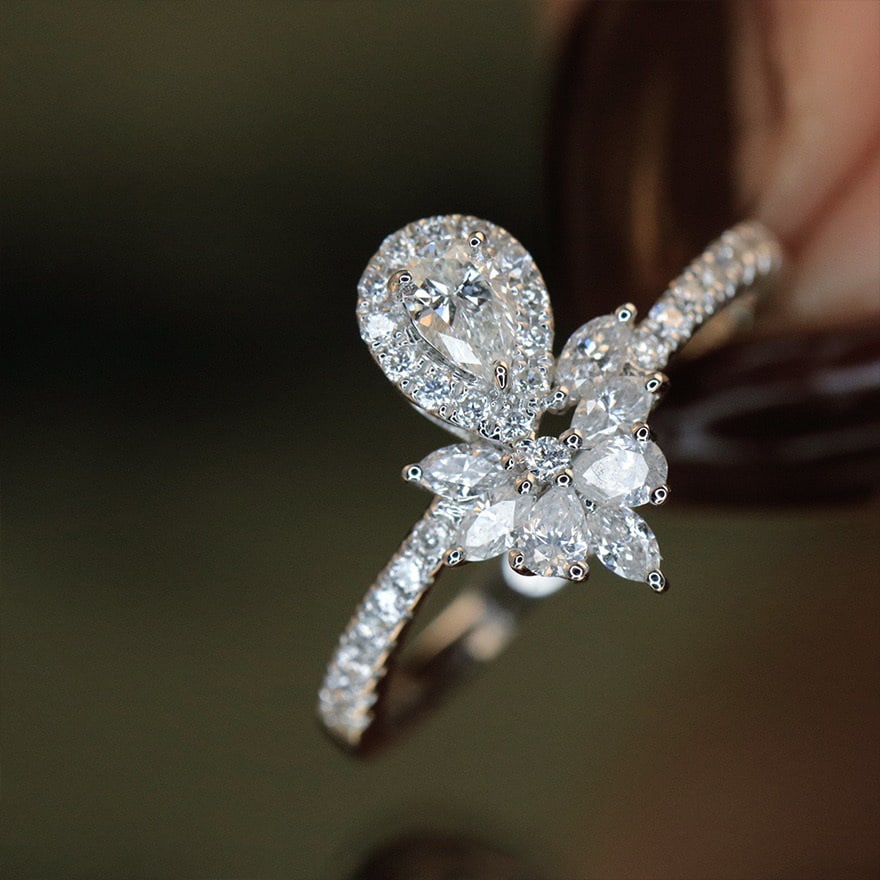 14k Gold 0.70 Ctw Natural H Diamond Ring - 2
