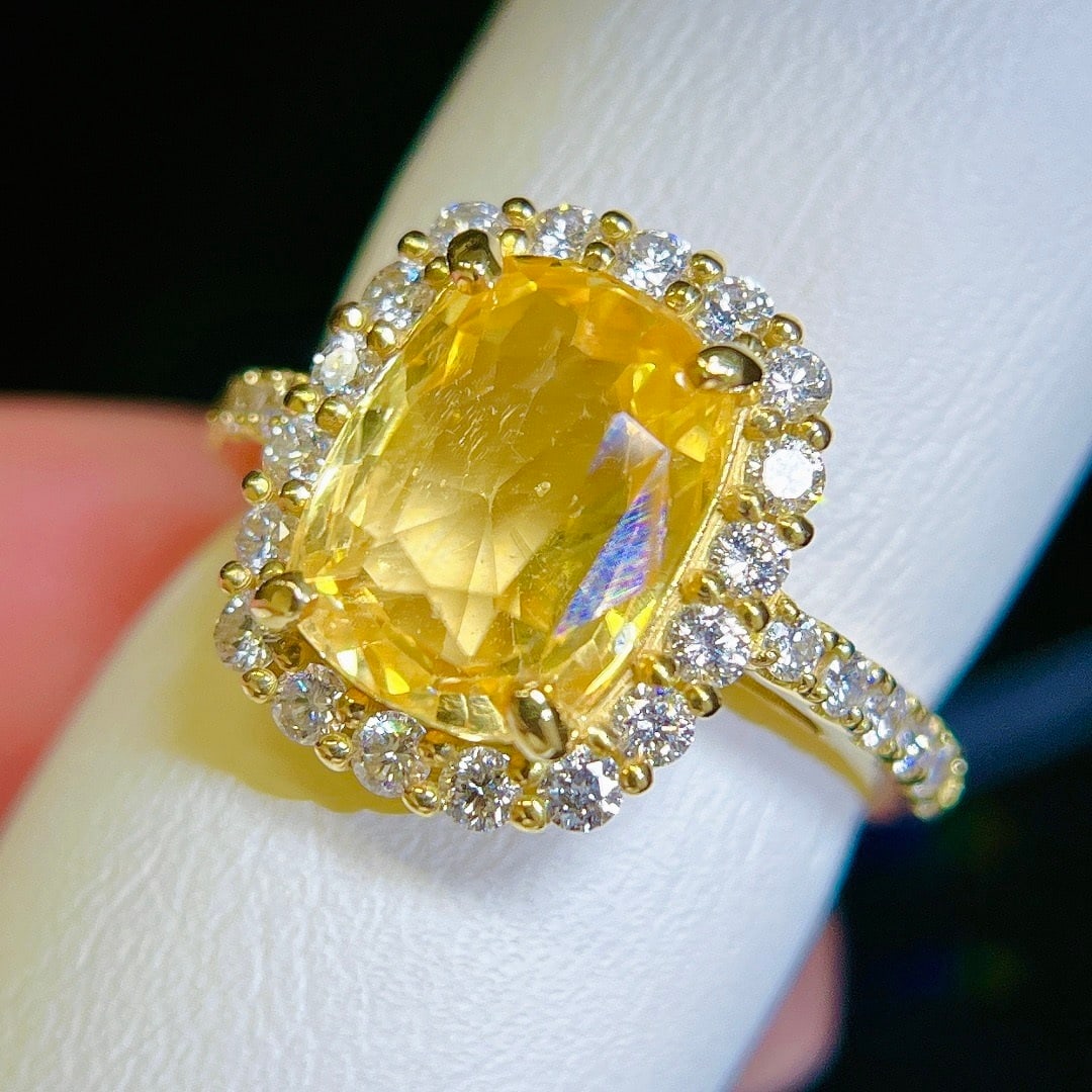 14k Gold 4.86 Ctw Natural Sapphire & Diamond Ring - 2