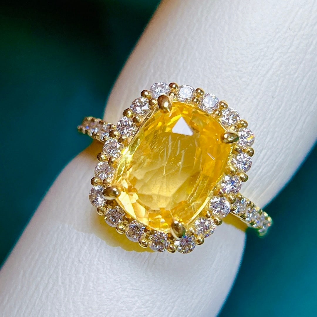 14k Gold 4.86 Ctw Natural Sapphire & Diamond Ring - 3