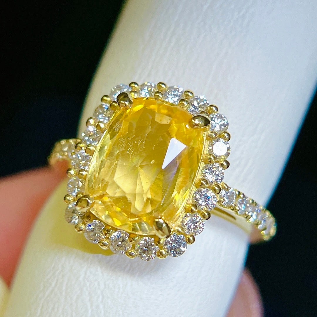 14k Gold 4.86 Ctw Natural Sapphire & Diamond Ring - 6
