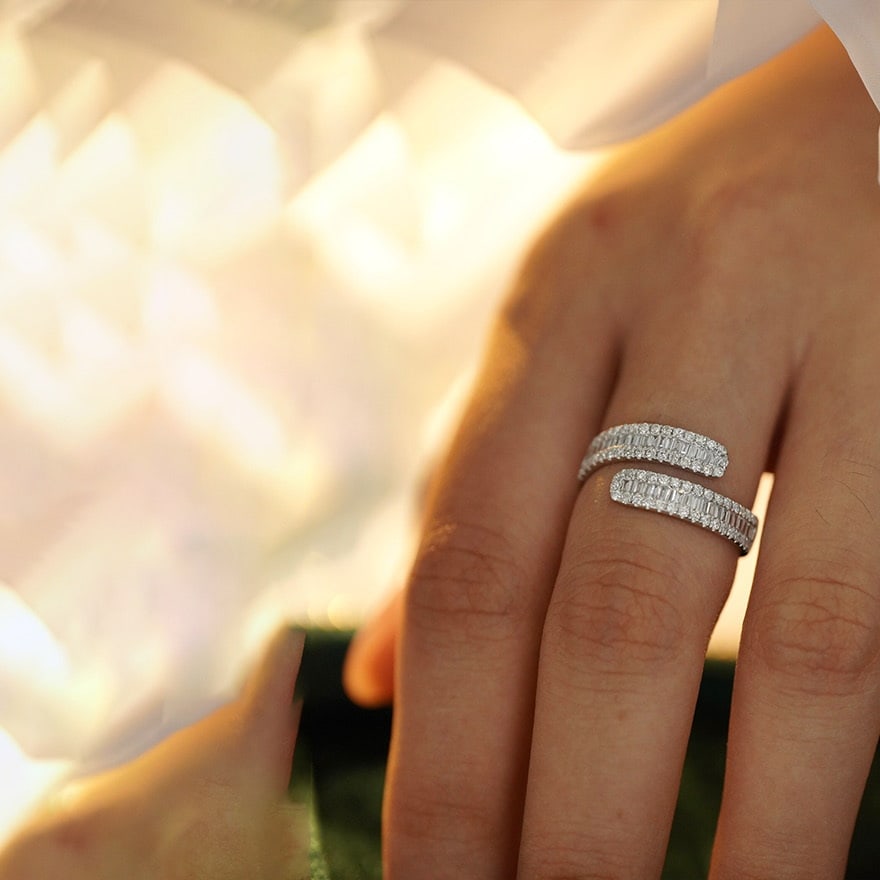 14k Gold 0.7 Ct Natural H Diamond Ring - 3